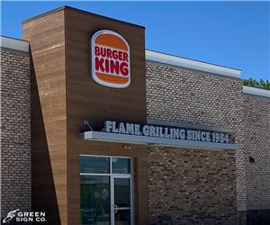 Burger King (Greenwood, IN): Custom Restaurant Building Signs, Channel Letters, & Hi Rise Sign