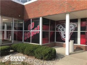 Rush County Schools - GSC 100 Series - Custom Perforated Vinyl Window Graphics