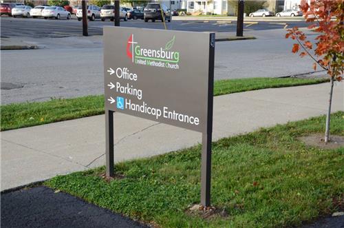 GSC 400 Series Directional Sign United Methodist Church Greensburg IN