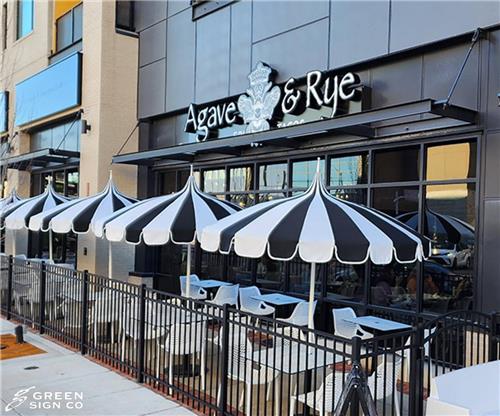 Agave &amp; Rye: Custom Lighted Restaurant Blade Sign