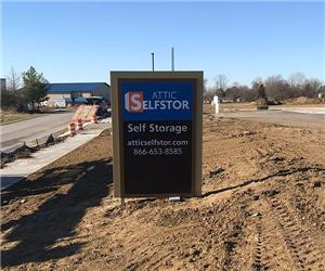 Attic SelfStor - Custom Internally Illuminated Main ID Monument Sign