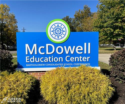 BCSC McDowell Education Center: Custom School Main ID Sign