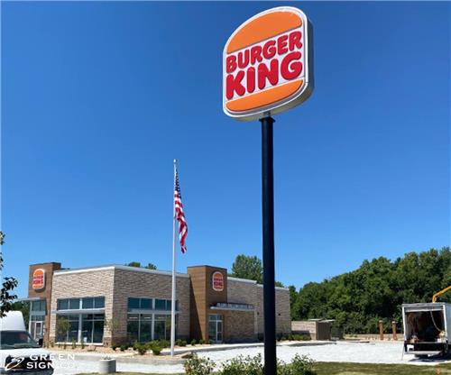 Burger King (Greenwood, IN): Custom Restaurant Building Signs, Channel Letters, &amp; Hi Rise Sign