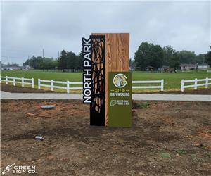 City of Greensburg: Custom Single Sided Architectural Monolithic Park Sign