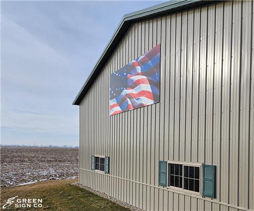 Crites Family Barn: Custom Patriotic Barn Sign