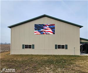 Crites Family Barn: Custom Patriotic Barn Sign