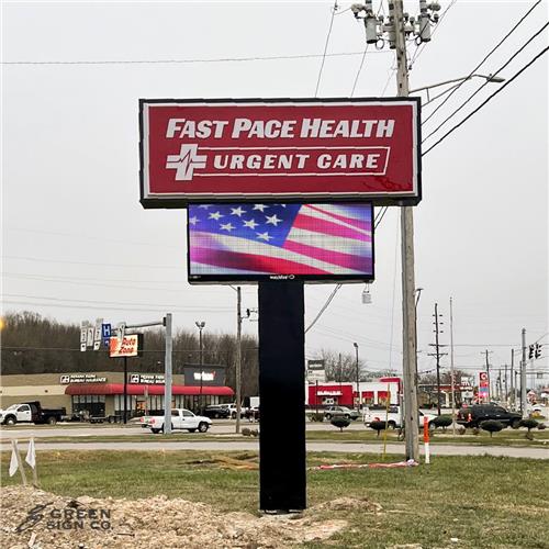 Fast Pace Health Urgent Care - Custom Channel Letters and Main ID w Electronic Message Center