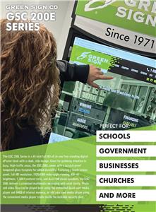 Green Sign Company - 200E Series - Custom Interior Digital Displays (PAGE 1)