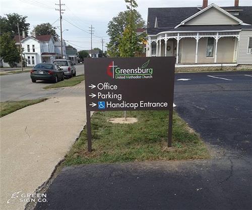 Greensburg United Methodist Church: Custom Directional Sign