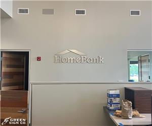 Home Bank (Mooresville, IN): Custom Interior Wall Logos for Bank