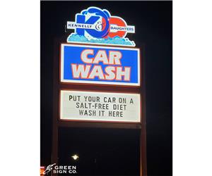 Kennelly & Daughters Car Wash: Custom Car Wash Pylon Sign