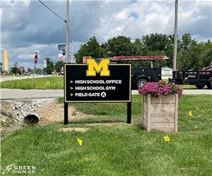 Milan Community Schools: Custom Architectural Post Panel School Directional Sign