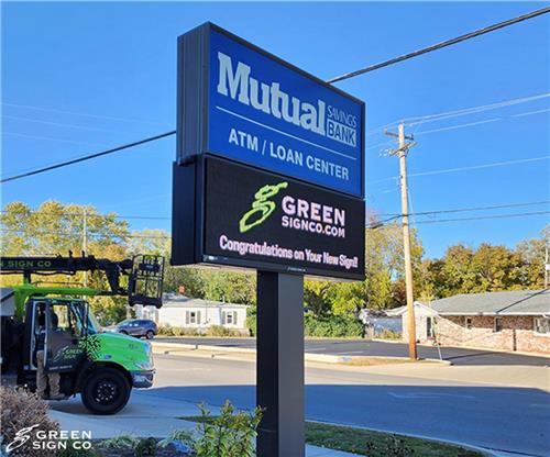 Mutual Savings Bank (Franklin, IN): Custom Bank Sign w/ Electronic Message Center
