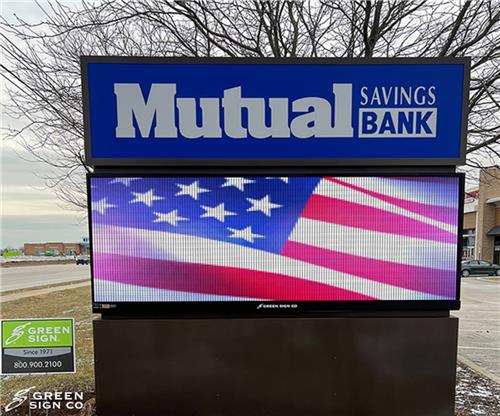 Mutual Savings Bank (Greenwood, IN): Custom Main ID w/ Electronic Message Center