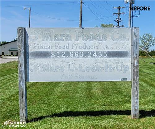 O&#39;mara Foods, Inc.: Custom Double Sided Architectural Post Panel Business Sign