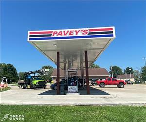 Pavey's Westport IN: Custom Gas Station Canopy Graphics