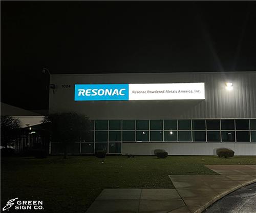 Resonac: Custom Factory Internally Illuminated Wall Sign