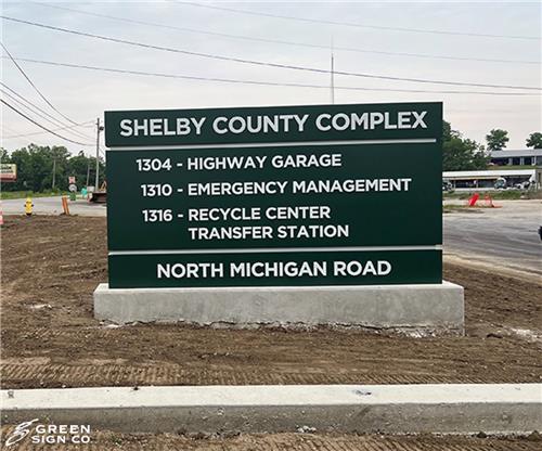 Shelby County Highway Dept.: Custom Architectural Main ID Sign