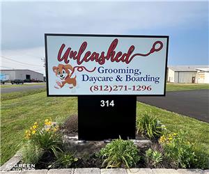 Unleashed: Custom Animal Grooming Post Panel Sign