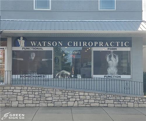 Watson Chiropractic Center: Custom Perforated Window Graphics