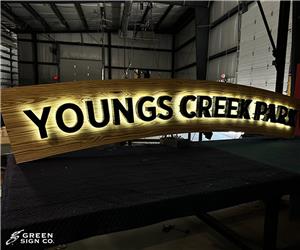 Youngs Creek Park: Custom Main ID Sign with Electronic Message Center