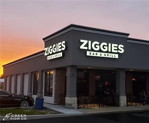 Ziggie&#39;s Bar &amp; Grill: Custom Internally Illuminated Restaurant Channel Letters
