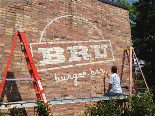GSC Custom Green Sign Series Bru Burger Wall Mural Lexington KY