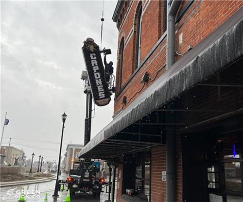 Capone's Downtown Speakeasy: Custom Restaurant Lighted Blade Sign